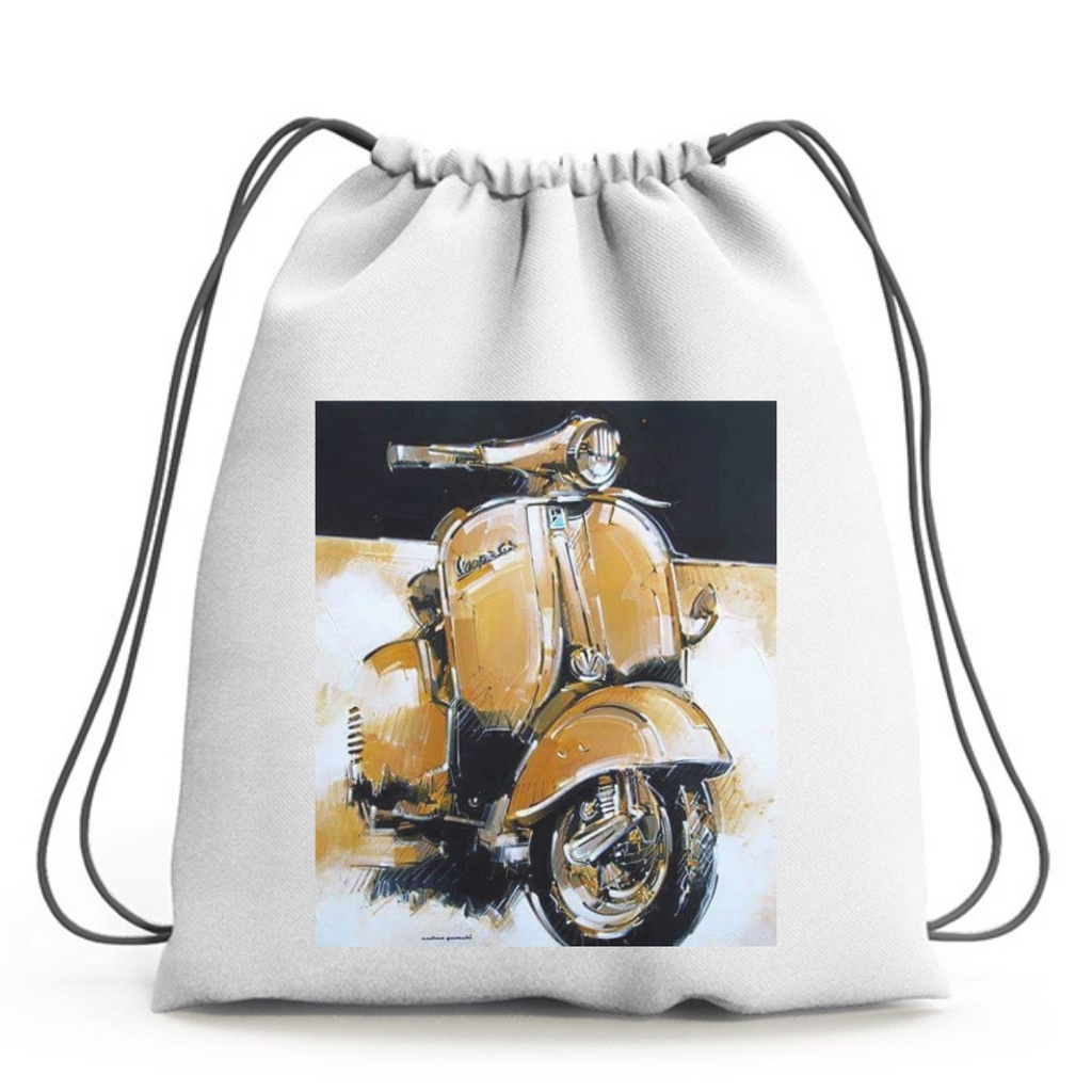 PART A100 VESPA New totebag (resleting) dan Stringbag ransel serut aesthetic printing premium (A100) || kiiyoomii ||