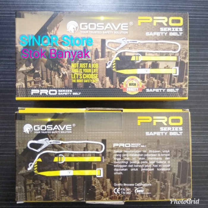 Safety Belt GOSAVE PRO Sabuk Pengaman Body Harness Single Big Hook