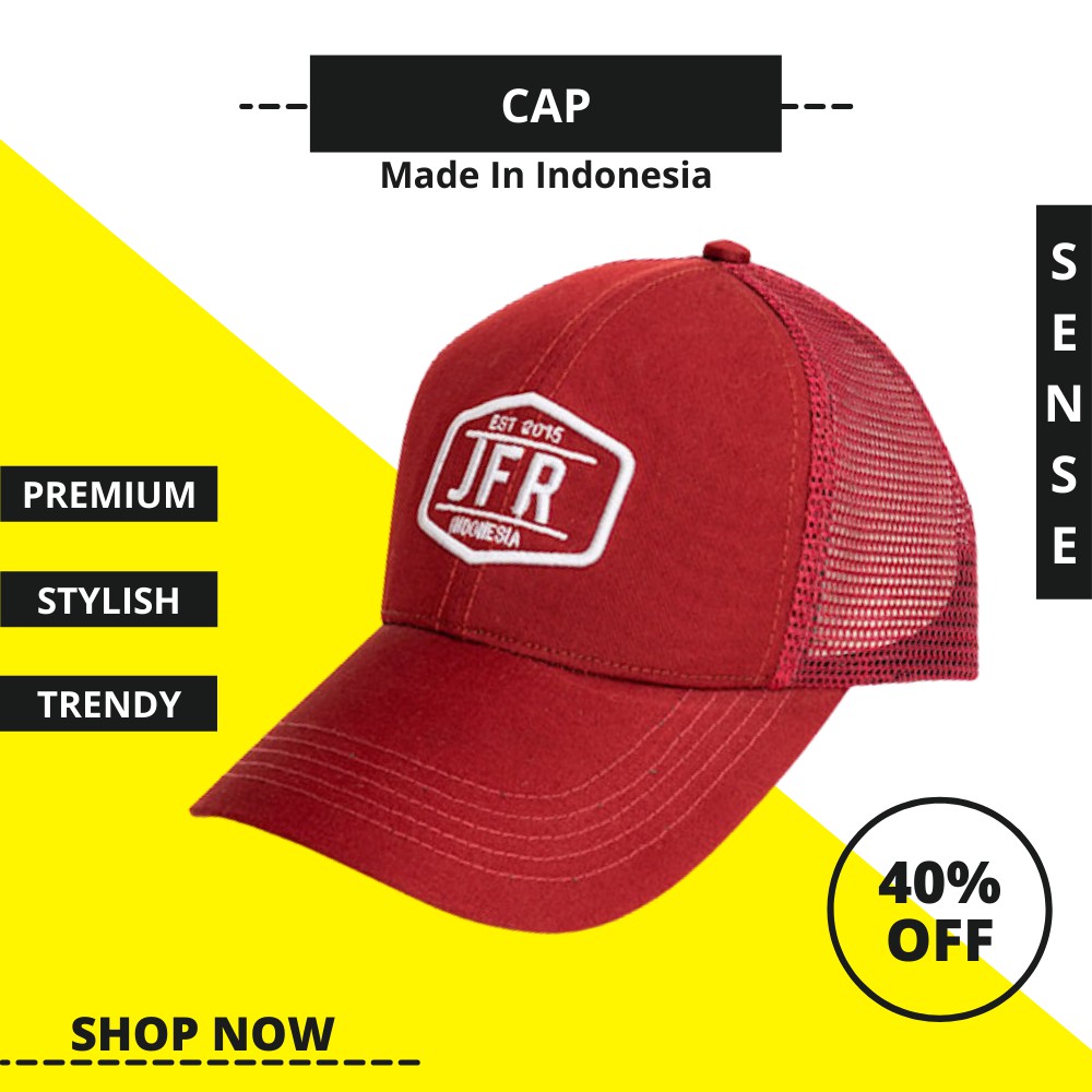 JFR Topi Pria Cowok Original Distro Terbaru Trucker Polocap Jaring Baseball Premium JCAP04
