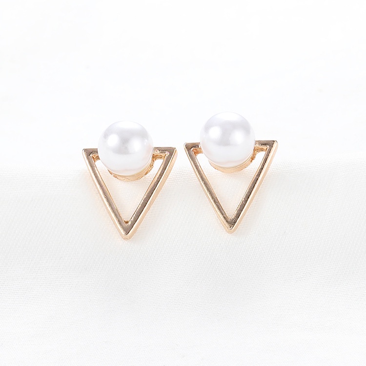 Korea sederhana lingkaran geometris mutiara anting-anting tindik telinga set kombinasi zirkon anting