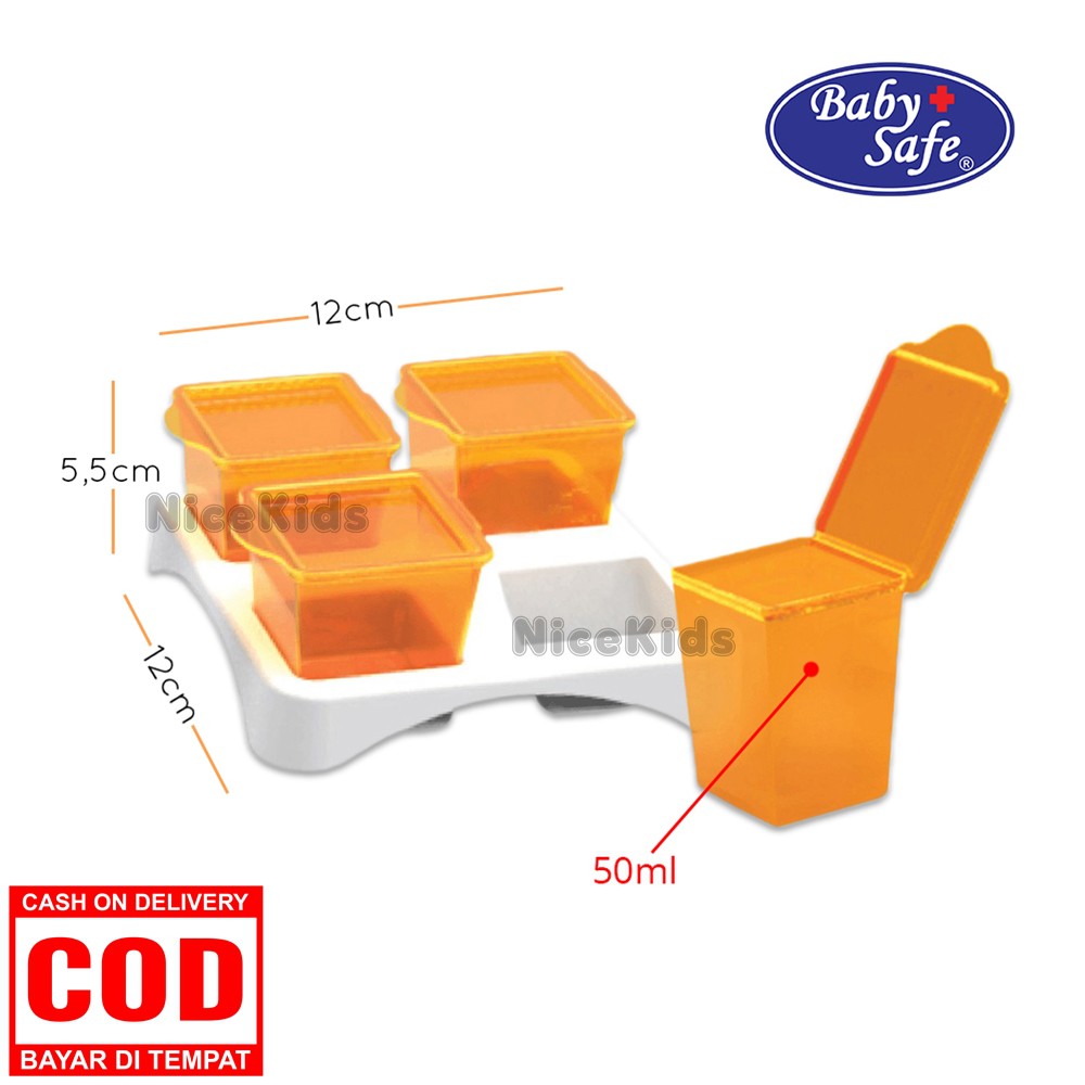 Baby Safe Multifood Container / Baby Safe Cubes Wadah MPASI AP009