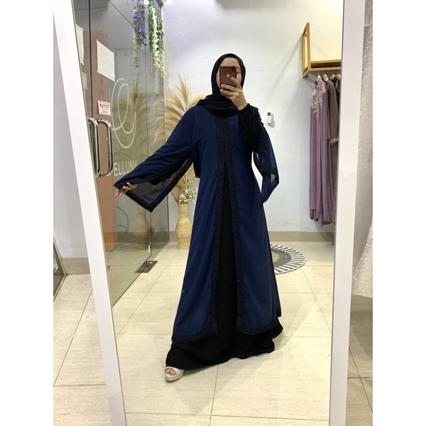 ABAYA/GAMIS/DRESS MEWAH EXCLUSIVE BLACK NAVY