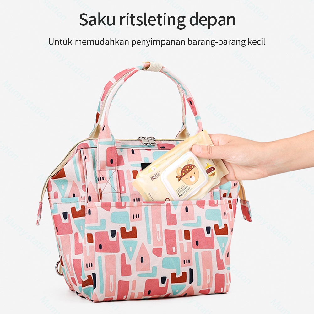 Mumystaion Tas Perlengkapan bayi Waterproof baby diaper bag