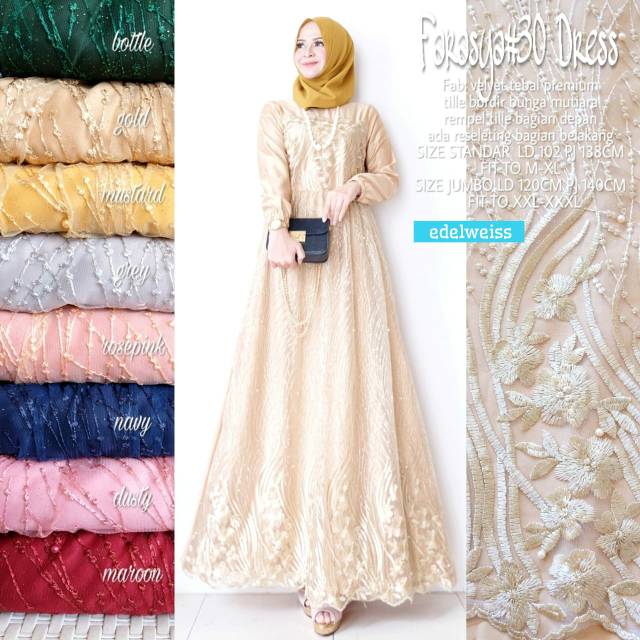 Farasya Dress #30 Tile Brukat Gamis Pesta Resepsi Akad Gamis Kondangan Super Jumbo xxxl Ld 130cm Gamis Brukat BigSize xxxl Gamis Lebaran Terbaru Dress Muslimah Gaun Pesta Gamis Seragam Pernikahan Outfit Bridesmaid Gamis Pengajian Warna Putih