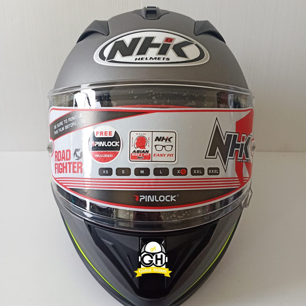 HELM NHK FULL FACE NHK GP PRIME MOTIF PENZA GREY YELLOW DOFF