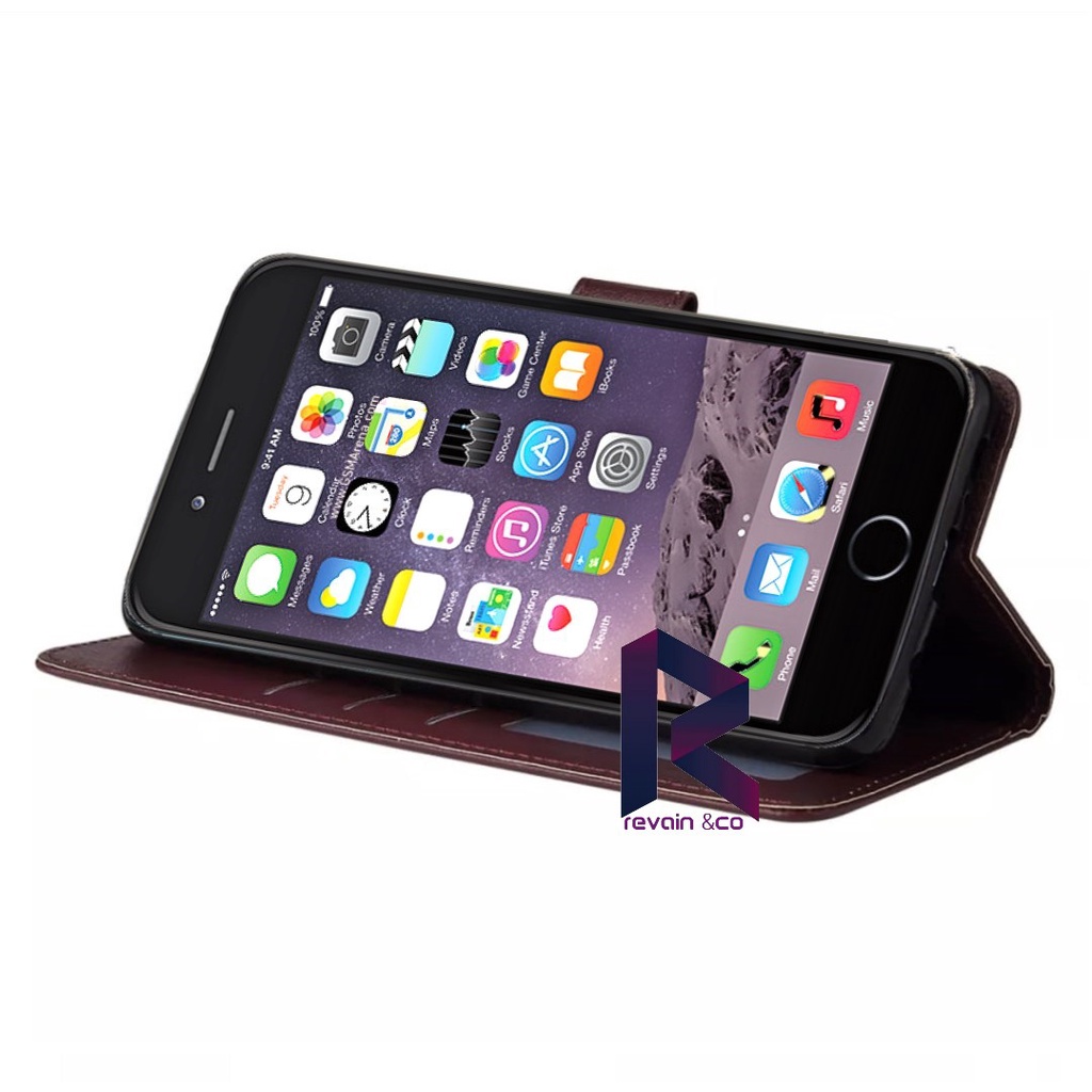 FLIP COVER IPHONE 6/6S CASING FLIP WALLET LEATHER KULIT PREMIUM SARUNG BUKA TUTUP FLIP CASE IPHONE 6/6S