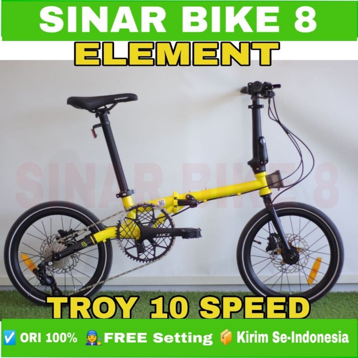 Sepeda Lipat Ukuran 16 Inch ELEMENT TROY 10 Speed Chromoly Hidrolik