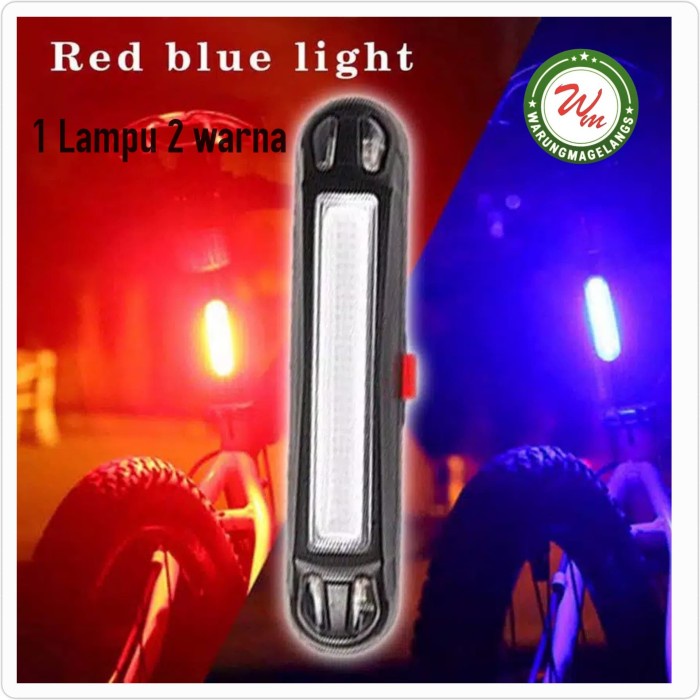 Lampu SEPEDA BELAKANG 2 WARNA USB Rechargeable Bike LED Tail Light GRATIS ONGKIR EKSTRA
