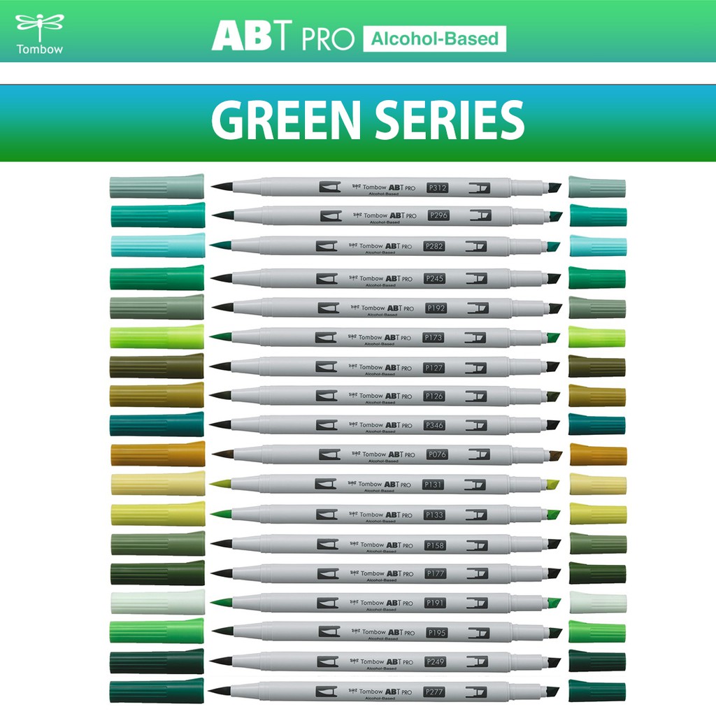 

Tombow Dual brush pen ABT Pro | Green Series |