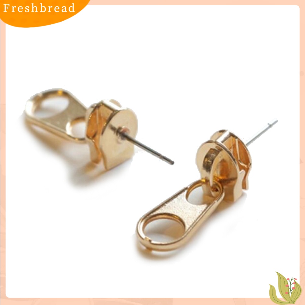 [TERLARIS]Creative Metal Zipper Ear Studs Earrings Punk Rock Women Jewelry Birthday Gift
