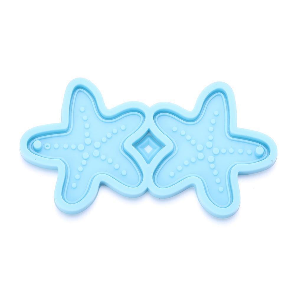 R-flower Earrings Resin Cetakan UV Epoxy Menjuntai Hewan Membuat Perhiasan Alat Bintang Laut Hipocpus Resin Silicone Mould