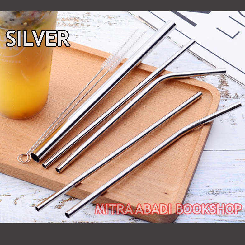 SATUAN Sedotan Stainless / Metal Reusable Ramah Lingkungan Berbagai Macam Warna