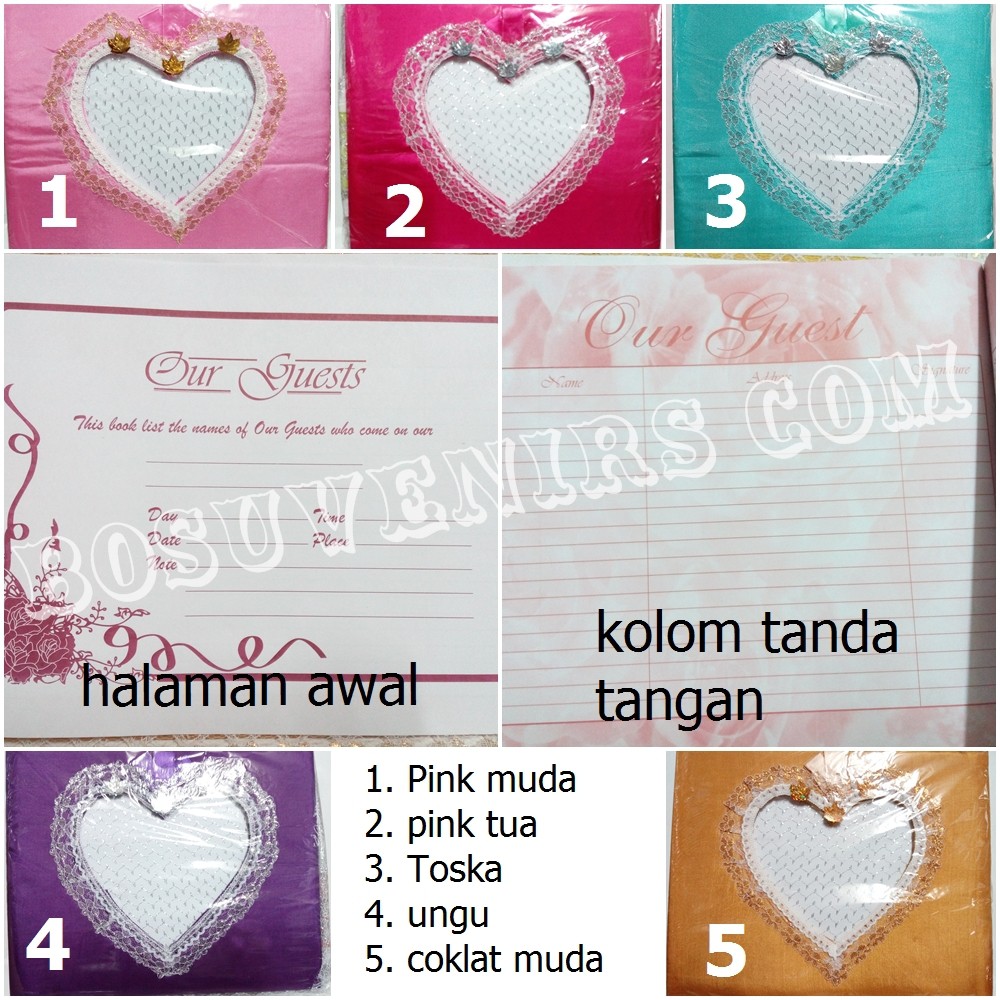 

Terlaris Souvenir Buku tamu Renda warna Grosir