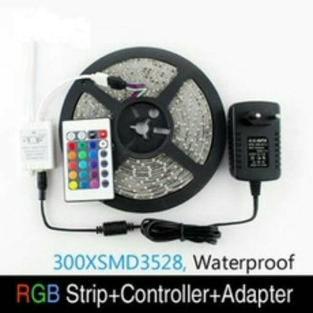 Lampu LED STRIP Warna Warni Lampu HIAS WARNA WARNI LED STRIP RGB+REMOT+ADAPTOR FREE BUBBLE WRAP