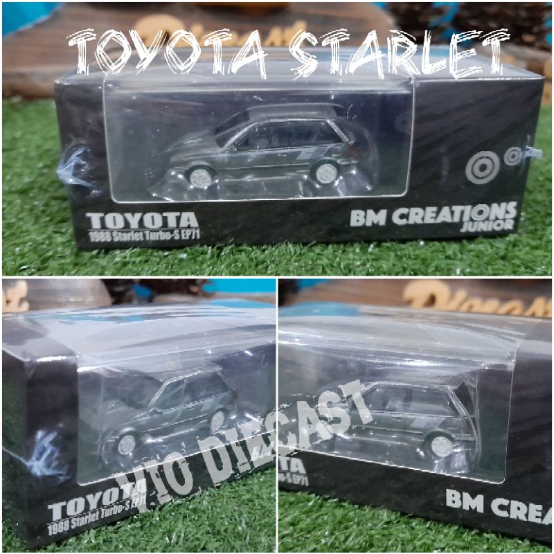 Diecast Miniatur Toyota Starlet grey skala 1:64