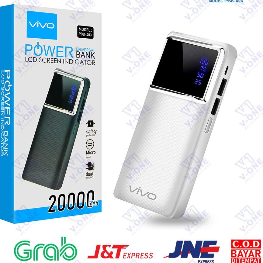❄ PB POWERBANK POWER BANK VIVO MURAH KAPASITAS 20000 mAh PBB 403 ←