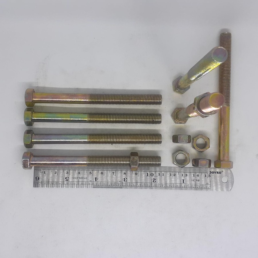 BAUT MUR KUNING M10 X 110 / BMK M10 X 110 / BAUT M10X110 KUNING / BAUT M10 / BAUT 14 KUNCI 14