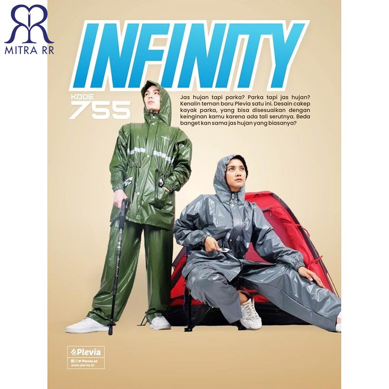 Jas Hujan Plevia Jaket Celana Infinity 755 Jas Hujan Stelan Parka Dewasa Pria Wanita New Style