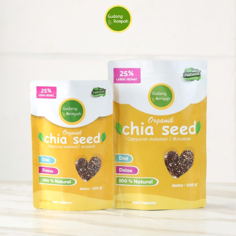 

[PROMO 4.4] Chia Seed Organic Pouch (Premium Organic Black Chia) By GRI