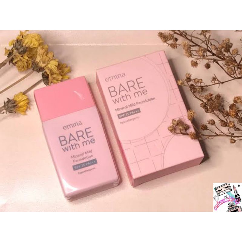 ☃️Cutezz_Ching1☃️Emina Bare With Me Mineral Mild Foundation 30ml