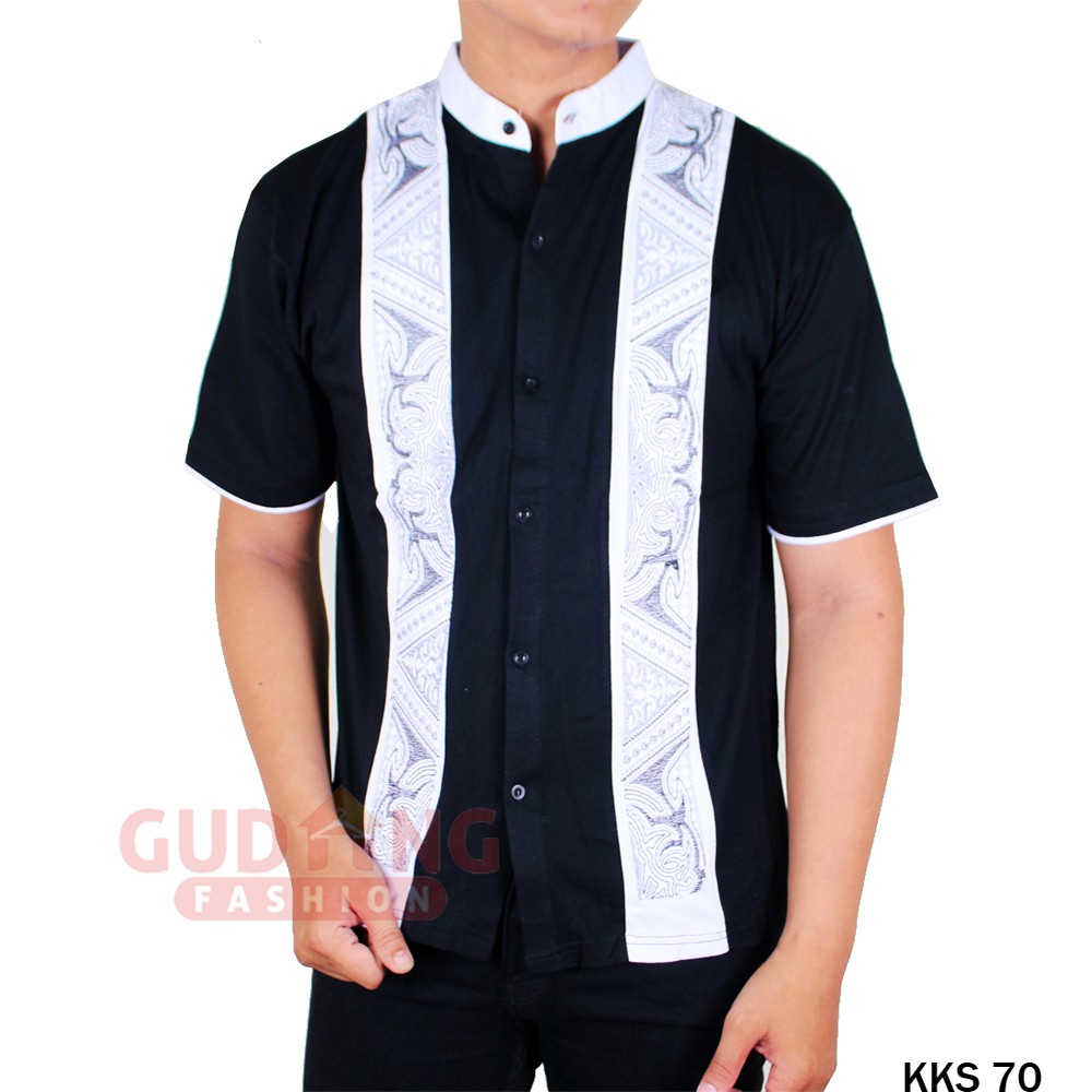 Baju Koko Lengan Pendek Modern Bordir Terbaru - KKS 70