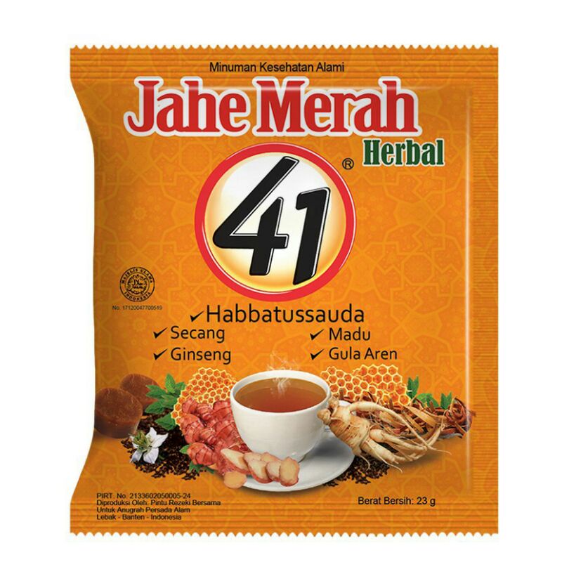 

Jahe Merah Herbal 41 (Minuman/sachet)