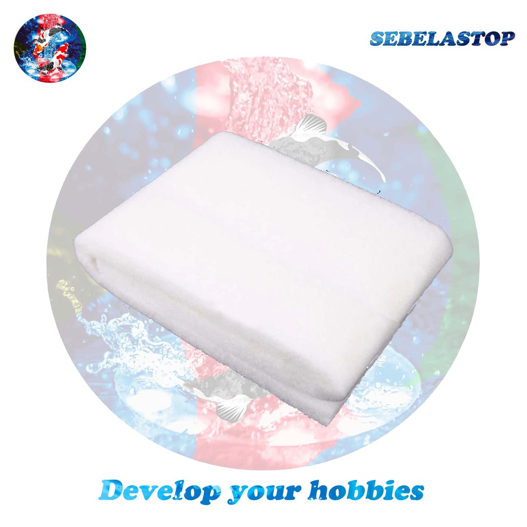 Kapas Filter Aquarium 1x1 Meter Kapas Filter Kolam Media Kapas Aquarium Filter Bio Kapas
