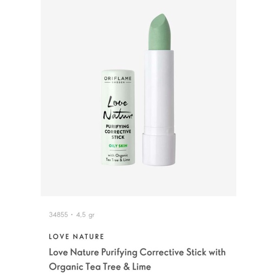 LOVE NATURE PURIFYING GEL WASH WITH ORGANIC TEA TREE &amp; LEMON / MATTIFYING FACE LOTION / PURIFYING CORRECTIVE STICK