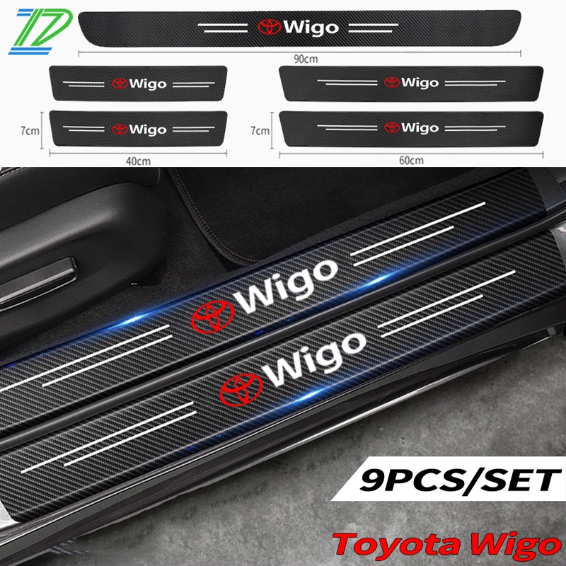 Stiker Pelindung Pintu Mobil Toyota Wigo Bahan Serat Karbon Anti Gores