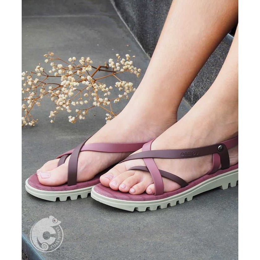 TERMUAH Sendal / Sandal Slop Wanita Cewek lebaran Wanita Flat Casual Teplek Flip Flop Tali - Camou L