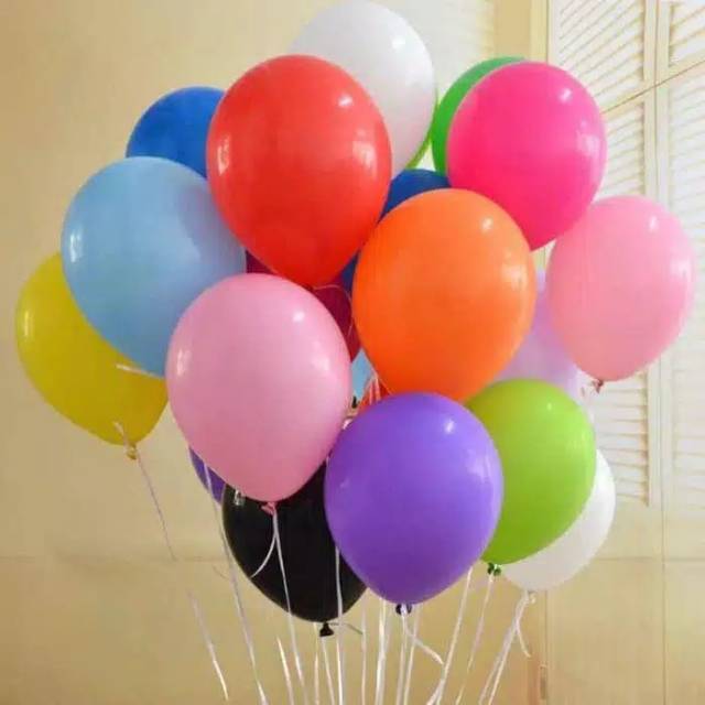 Balon latex metalik 1pack isi 100pcs balon polos bulat latex doff