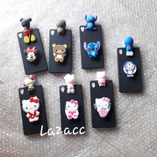 Case sony xperia Z3 big karakter intip popsocket softcase casing silikon