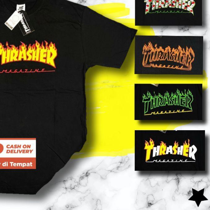 ✴ KAOS THRASHER FLAME BLACK FULLTAG & LEBEL - FREE STICKER ➯