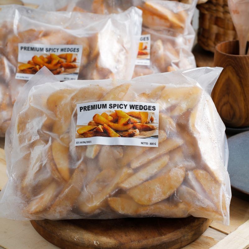 

Kentang Premium Spicy Wedges 800gr