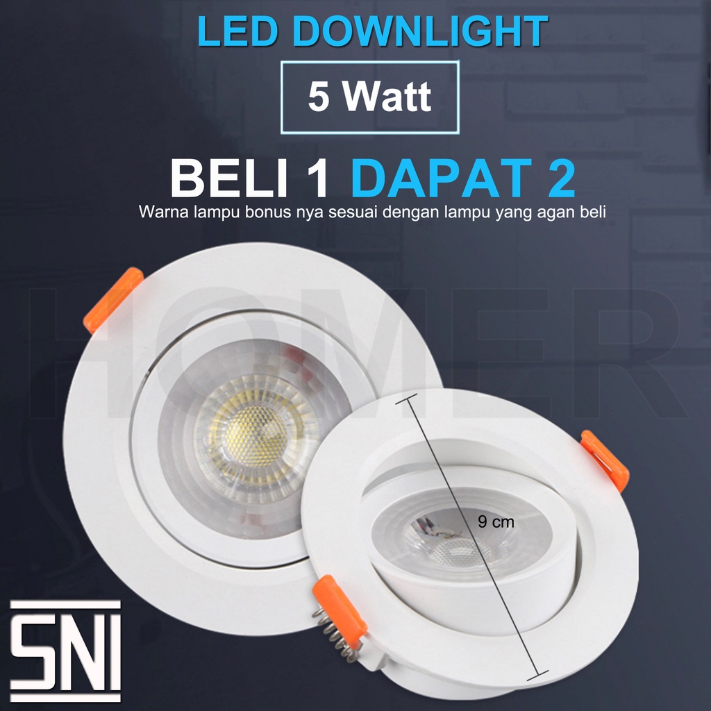 Lampu Downlight LED SNI lampu donlet plafon tanam inbow siling ceiling plafon kantor rumah inbow bulat 5w 5 w 5 watt 5watt SNI bonus paket gratis