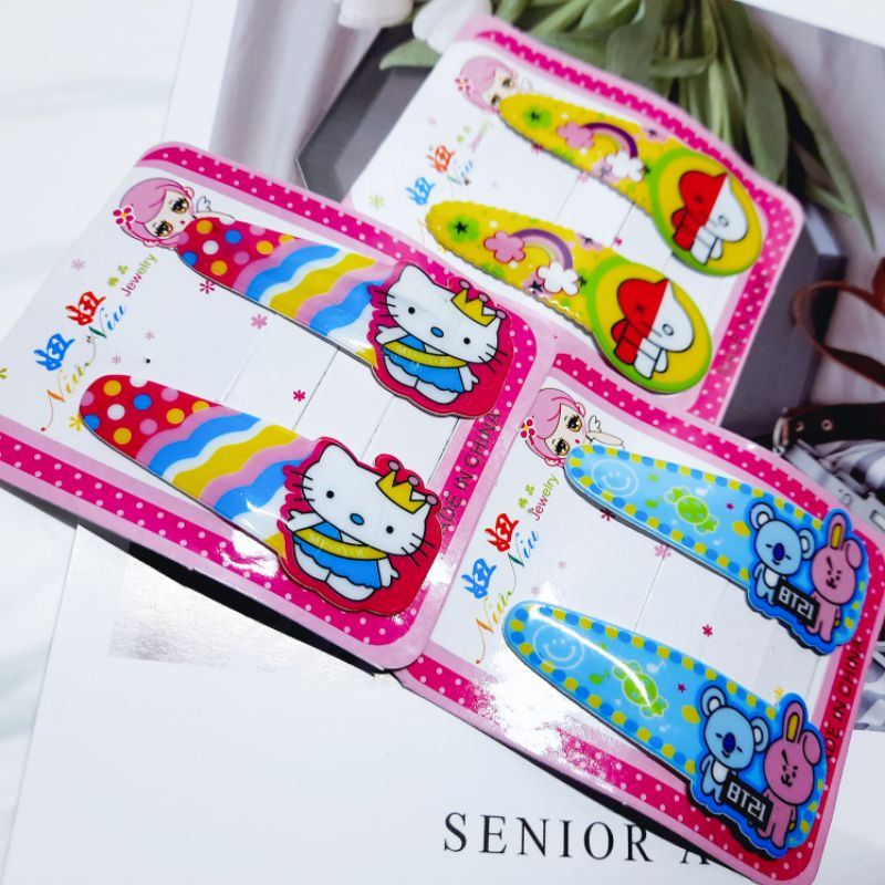 isi 2 Pcs Jepit Rambut Anak Tiktop Karakter Korea Import Best Seller