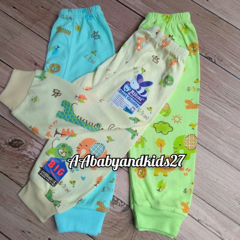 Rifani 3PC Celana Panjang Bayi Dengan Tempat Pampers FullPrint SNI Ukuran S M L XL Hight Quality