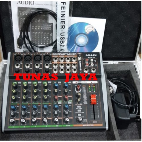 Mixer Audio ASHLEY NOTE 12  NOTE12 ORIGINAL With SoundCard FREE KOPER dan kabel ke PC