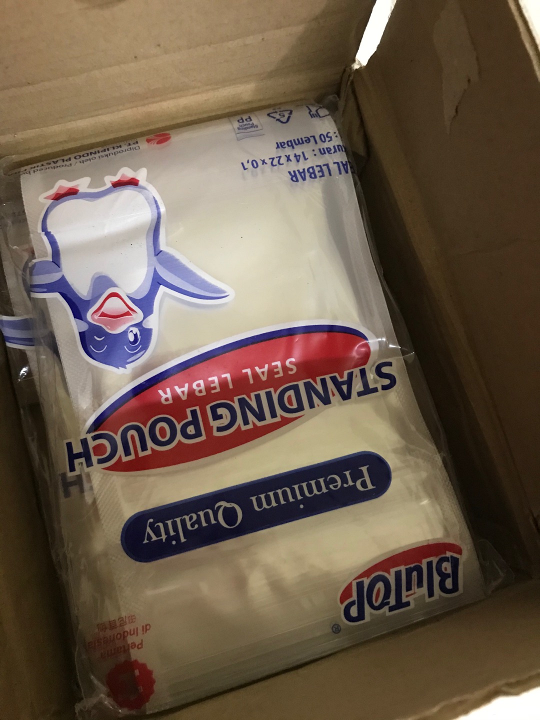 Plastik Pp Klip Standing Pouch Seal Lebar Ukuran 14 Cm X 22 Cm