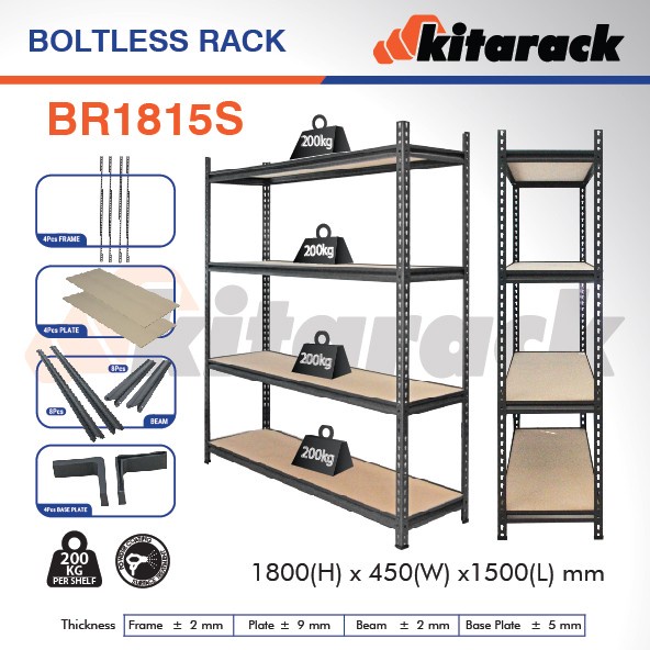 BR1815S KITARACK BOLTLESS RACK 1800 x 450 x 1500MM