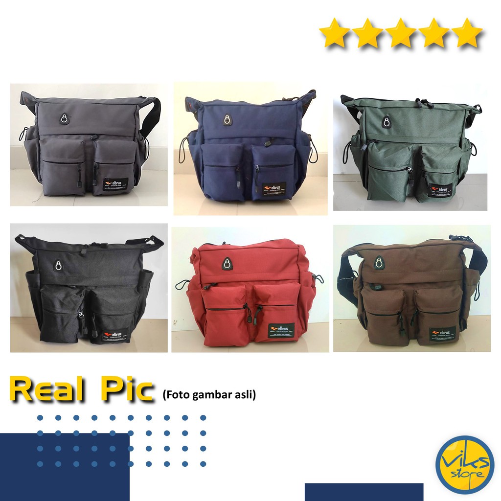 Tas Selempang Pria Cowok Elbrus Original Slingbag Tas Kerja Kuliah Sekolah Besar Simple Premium Tas Slempang Tas Dokumen Distro Original Model Terbaru