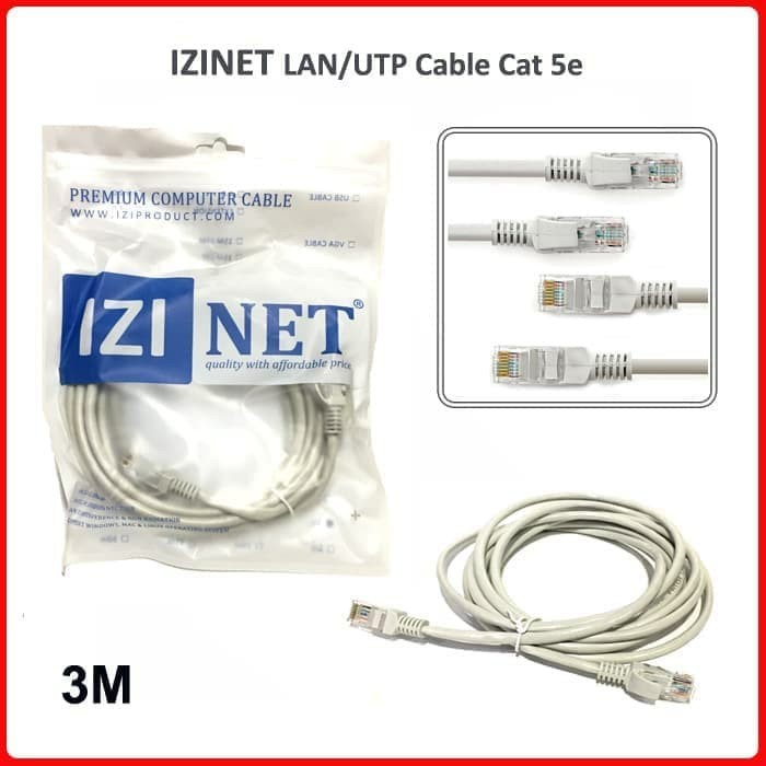 Kabel lan/utp 3 M cat 5 rj45