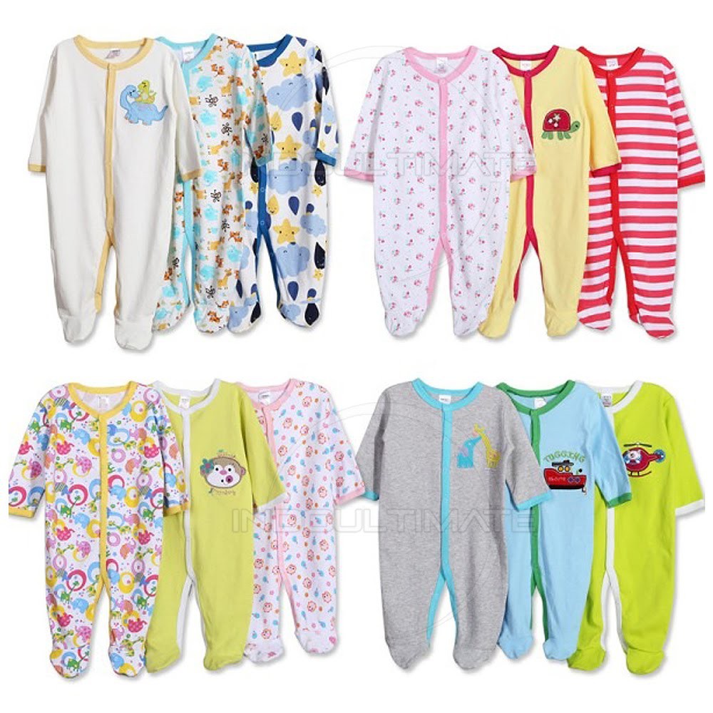 Sleepsuit Bayi 3in1 TUTUP KAKI Jumsuit Bayi Lengan Panjang Kaki Tutup BC-09001