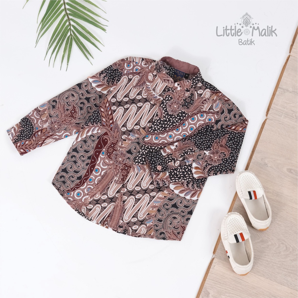 READY STOCK Kemeja Batik Anak / Ayah Lengan Panjang By Little Malik Batik, Warna Lilac