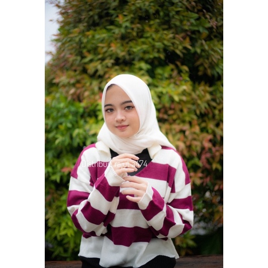 SWEATER RAJUT CROP LADY BLASTER KERAH PREMIUM ATASAN WANITA