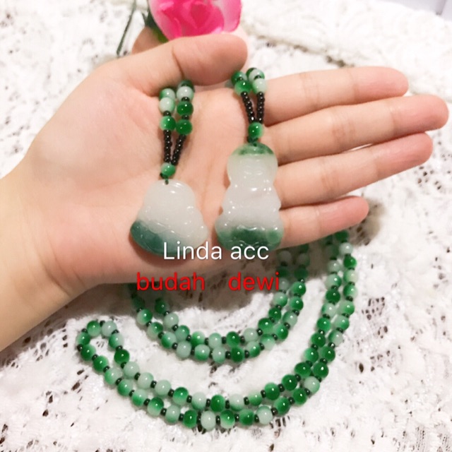 kalung giok dewi dan budha batu giok asli