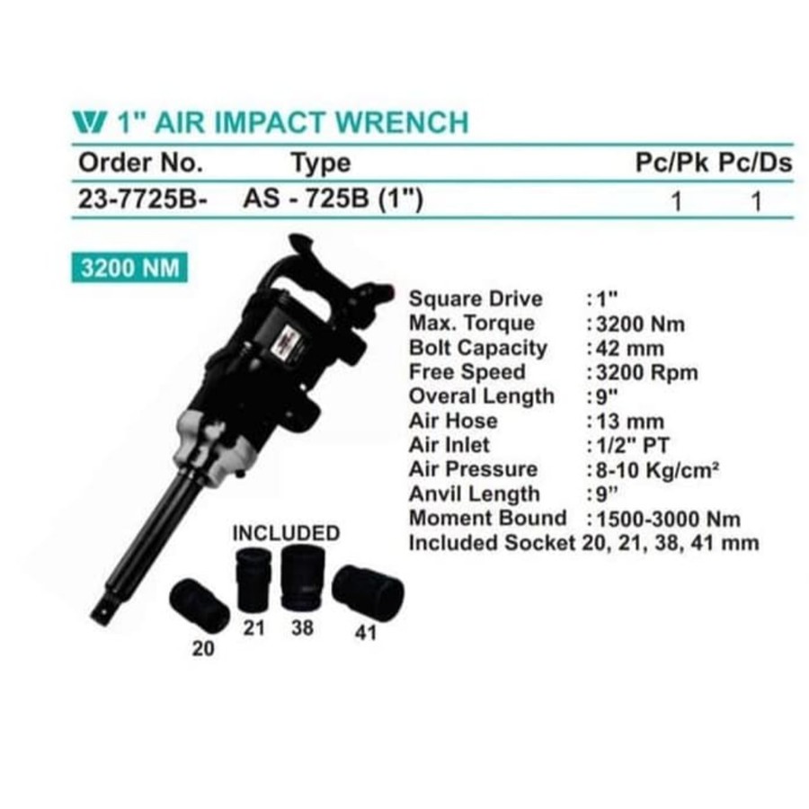 AIR IMPACT WIPRO 1" WIPRO AS 725B AIR IMPACT WRENCH JURAGAN TEKNIK