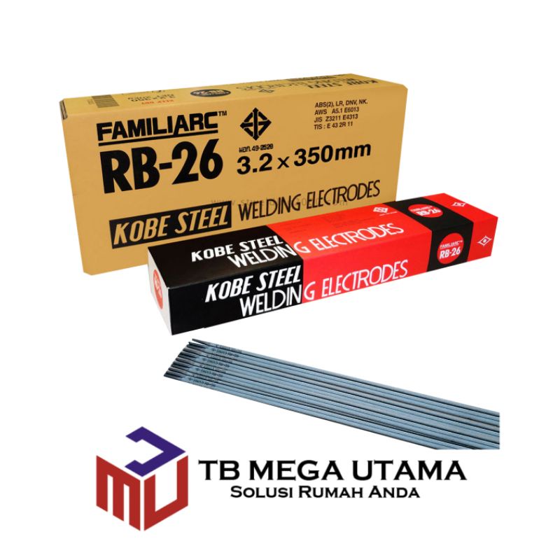 Kawat Las Besi Kobe Steel RB26 3.2 MM Listrik Stick 5 Kg