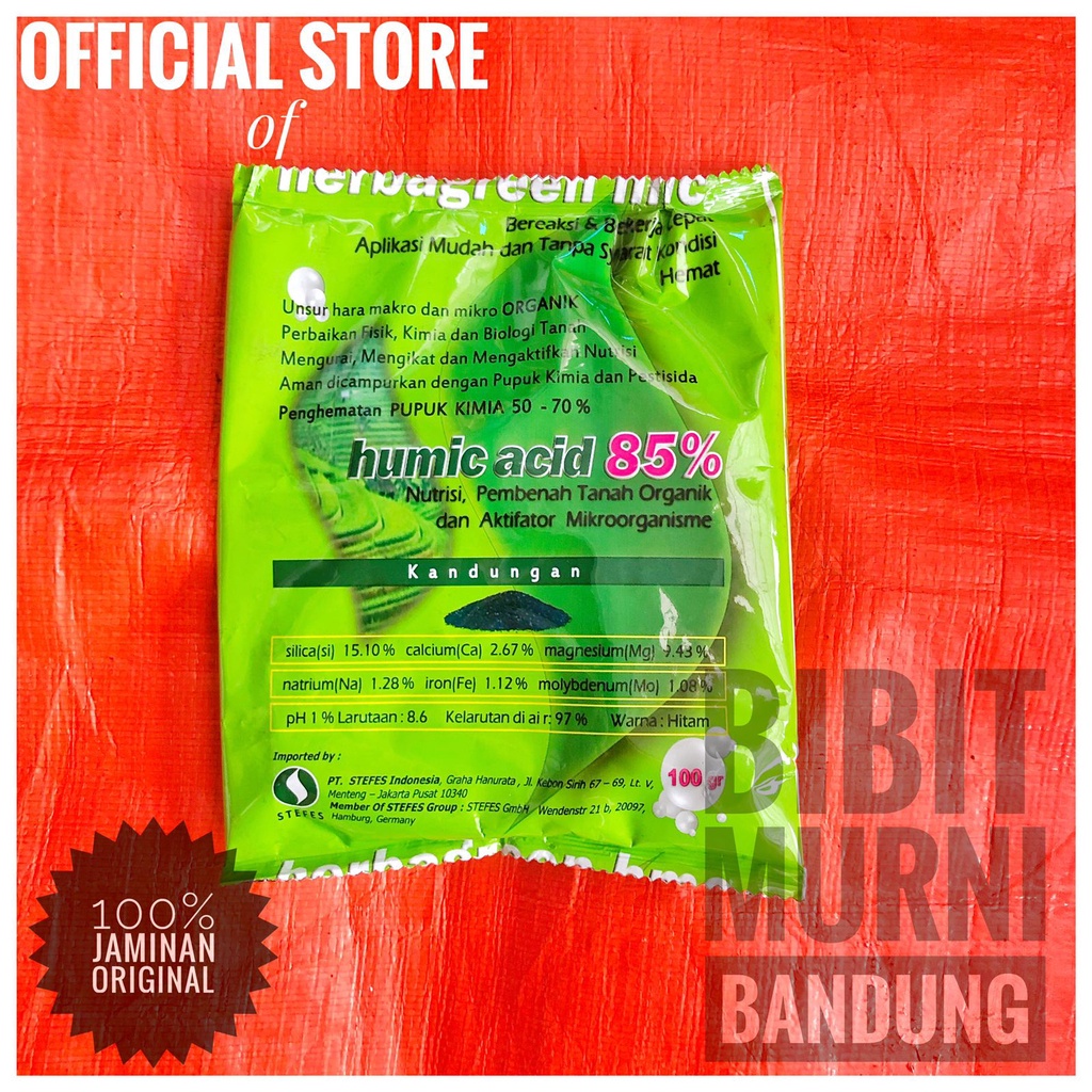PUPUK ASAM HUMAT/ HUMIC ACID 85% 100 GRAM MADE IN GERMANY