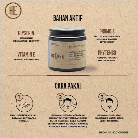 ⭐BAGUS⭐ HIS ERHA MATIFYING CLAY 120G | Pomade Rambut